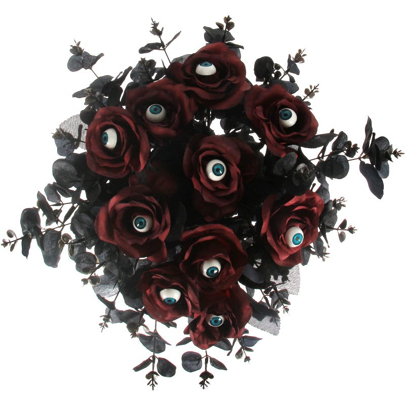 Tinsow 5 Pcs Black Artificial Eucalyptus Stems Faux Eucalyptuses Branches Black Leaf Halloween Centerpiece Halloween Home Decor (Black, 5) - Image 5